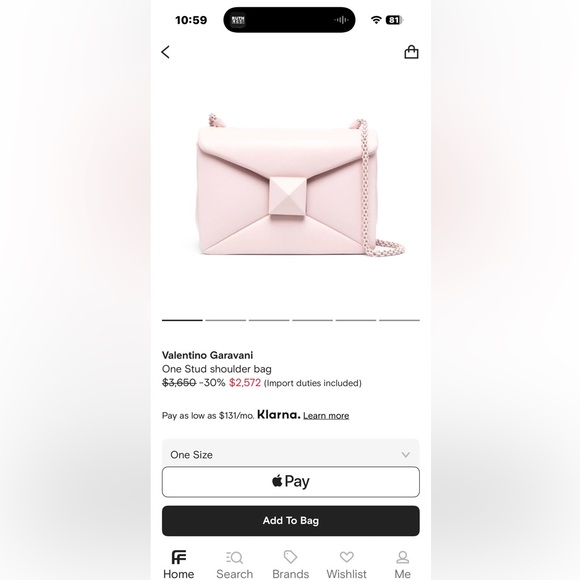 Valentino One Stud Flap Shoulder Bag in Rose Quartz- Giftable! - Picture 2 of 7